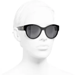 Chanel - Pantos Sunglasses - Black Gray - Eyewear - Avvenice^ Sunglasses & Eyewear