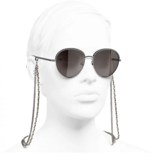 Chanel - Pantos Sunglasses - Dark Silver Brown - Eyewear - Avvenice