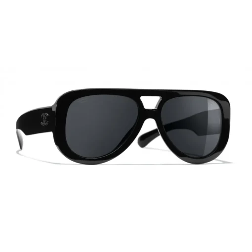 Chanel - Pilot Sunglasses - Black Gray - Eyewear - Avvenice