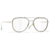 Chanel - Pilot Sunglasses - Gold Gray Transparent - Eyewear - Avvenice