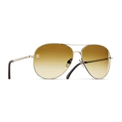 Chanel - Pilot Sunglasses - Gold Brown - Eyewear - Avvenice^ Sunglasses & Eyewear