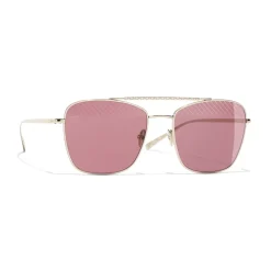 Chanel - Pilot Sunglasses - Gold Burgundy - Eyewear - Avvenice^ Sunglasses & Eyewear