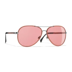 Chanel - Pilot Sunglasses - Dark Silver Orange - Eyewear - Avvenice