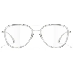 Chanel - Pilot Sunglasses - Silver Transparent - Eyewear - Avvenice