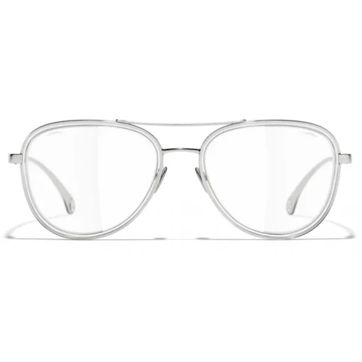 Chanel - Pilot Sunglasses - Silver Transparent - Eyewear - Avvenice