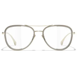 Chanel - Pilot Sunglasses - Gold Gray Transparent - Eyewear - Avvenice