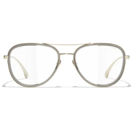 Chanel - Pilot Sunglasses - Gold Gray Transparent - Eyewear - Avvenice