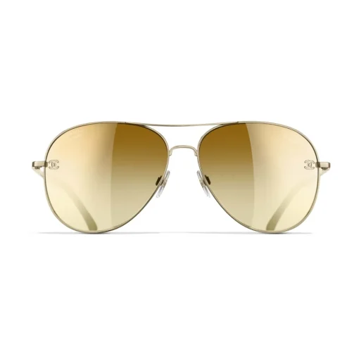 Chanel - Pilot Sunglasses - Gold Brown - Eyewear - Avvenice^ Sunglasses & Eyewear