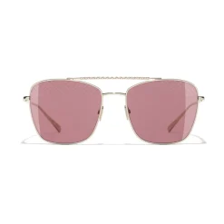 Chanel - Pilot Sunglasses - Gold Burgundy - Eyewear - Avvenice^ Sunglasses & Eyewear