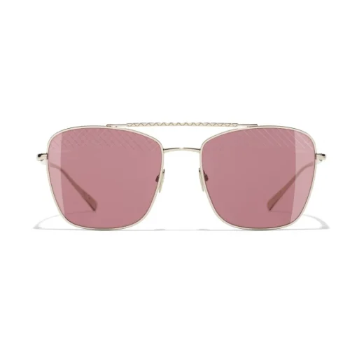 Chanel - Pilot Sunglasses - Gold Burgundy - Eyewear - Avvenice^ Sunglasses & Eyewear