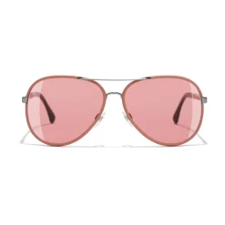Chanel - Pilot Sunglasses - Dark Silver Orange - Eyewear - Avvenice
