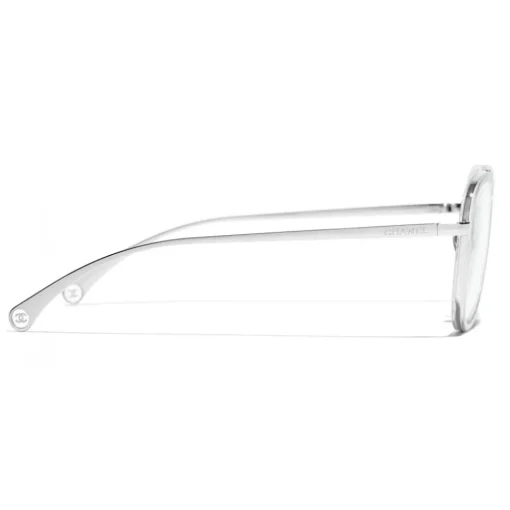 Chanel - Pilot Sunglasses - Silver Transparent - Eyewear - Avvenice