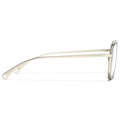 Chanel - Pilot Sunglasses - Gold Gray Transparent - Eyewear - Avvenice
