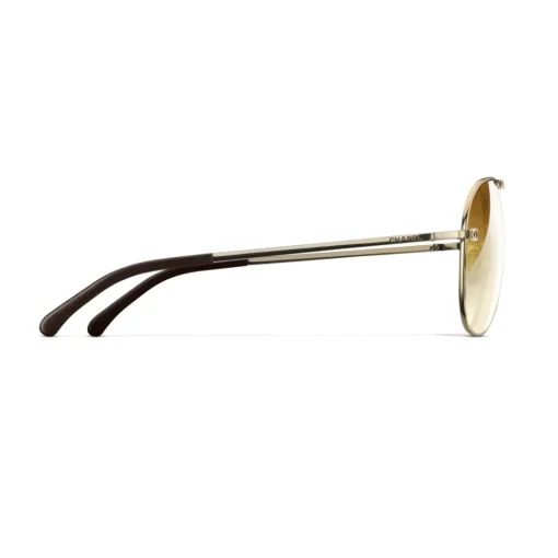 Chanel - Pilot Sunglasses - Gold Brown - Eyewear - Avvenice^ Sunglasses & Eyewear