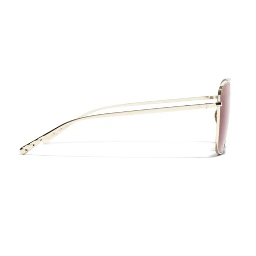 Chanel - Pilot Sunglasses - Gold Burgundy - Eyewear - Avvenice^ Sunglasses & Eyewear