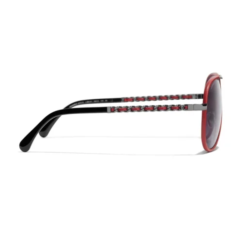 Chanel - Pilot Sunglasses - Dark Silver Red - Eyewear - Avvenice^ Sunglasses & Eyewear