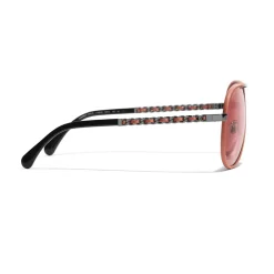 Chanel - Pilot Sunglasses - Dark Silver Orange - Eyewear - Avvenice
