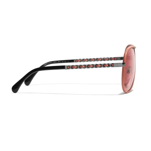 Chanel - Pilot Sunglasses - Dark Silver Orange - Eyewear - Avvenice
