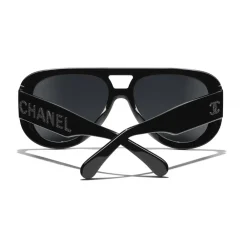 Chanel - Pilot Sunglasses - Black Gray - Eyewear - Avvenice