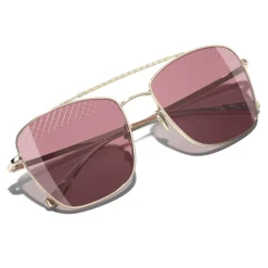 Chanel - Pilot Sunglasses - Gold Burgundy - Eyewear - Avvenice^ Sunglasses & Eyewear