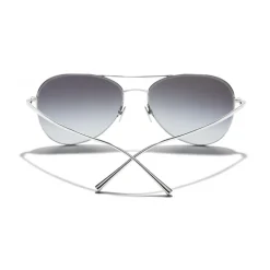 Chanel - Pilot Sunglasses - Silver Gray - Eyewear - Avvenice