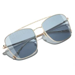 Chanel - Pilot Sunglasses - Gold Light Blue - Eyewear - Avvenice