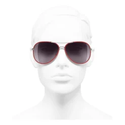 Chanel - Pilot Sunglasses - Dark Silver Red - Eyewear - Avvenice^ Sunglasses & Eyewear