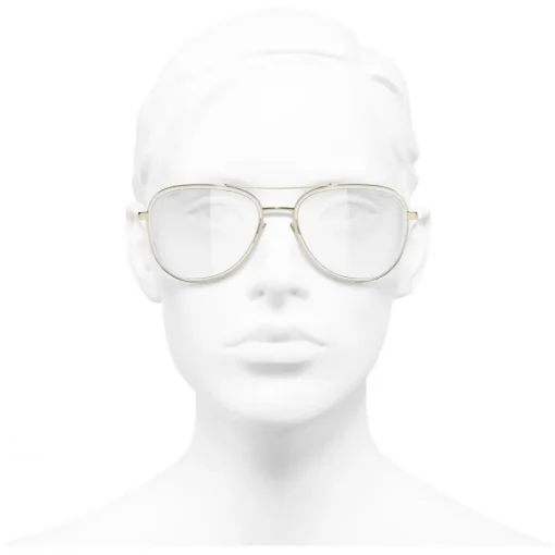 Chanel - Pilot Sunglasses - Gold Transparent - Eyewear - Avvenice^ Sunglasses & Eyewear