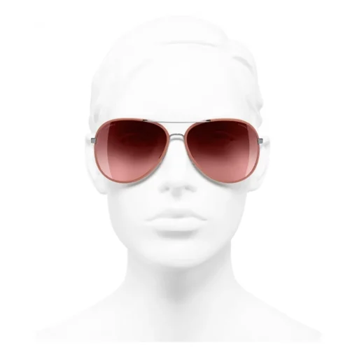 Chanel - Pilot Sunglasses - Dark Silver Orange - Eyewear - Avvenice