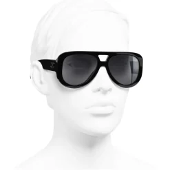 Chanel - Pilot Sunglasses - Black Gray - Eyewear - Avvenice