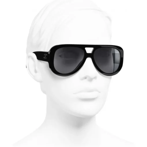 Chanel - Pilot Sunglasses - Black Gray - Eyewear - Avvenice