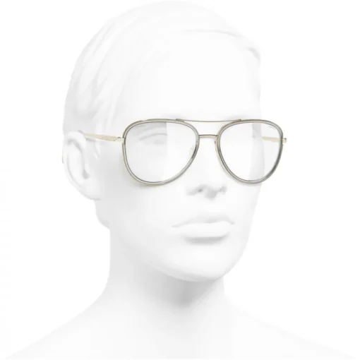Chanel - Pilot Sunglasses - Gold Gray Transparent - Eyewear - Avvenice