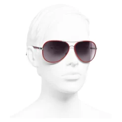 Chanel - Pilot Sunglasses - Dark Silver Red - Eyewear - Avvenice^ Sunglasses & Eyewear