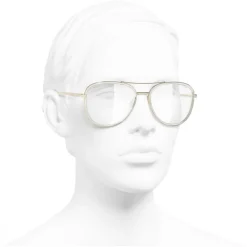 Chanel - Pilot Sunglasses - Gold Transparent - Eyewear - Avvenice^ Sunglasses & Eyewear