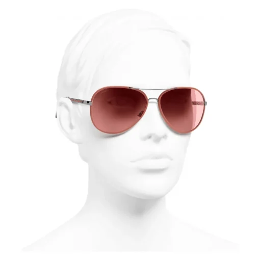 Chanel - Pilot Sunglasses - Dark Silver Orange - Eyewear - Avvenice