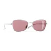 Chanel - Rectangle Sunglasses - Silver Burgundy - Eyewear - Avvenice