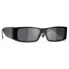 Chanel - Rectangle Sunglasses - Black Gray - Eyewear - Avvenice^ Sunglasses & Eyewear