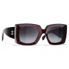 Chanel - Rectangle Sunglasses - Dark Burgundy Gray - Eyewear - Avvenice