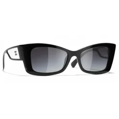 Chanel - Rectangle Sunglasses - Black Gray Gradient - Eyewear - Avvenice