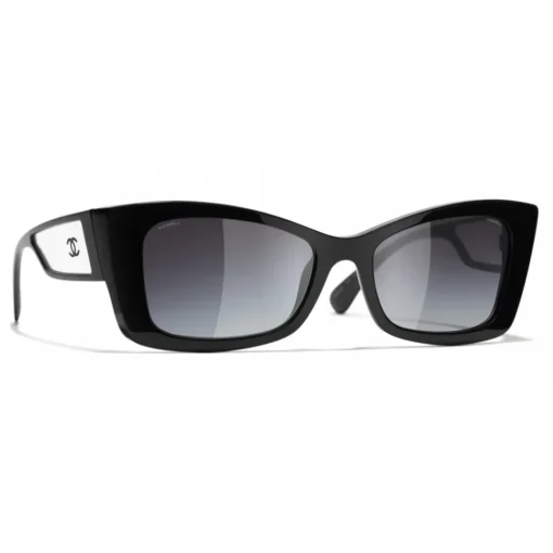 Chanel - Rectangle Sunglasses - Black Gray Gradient - Eyewear - Avvenice