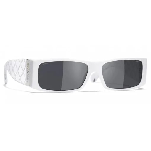 Chanel - Rectangle Sunglasses - White Gray - Eyewear - Avvenice