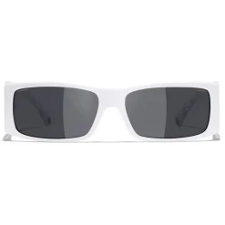 Chanel - Rectangle Sunglasses - White Gray - Eyewear - Avvenice