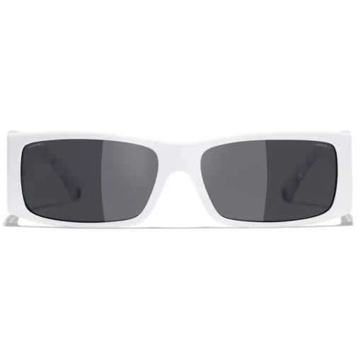 Chanel - Rectangle Sunglasses - White Gray - Eyewear - Avvenice
