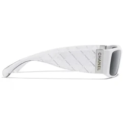 Chanel - Rectangle Sunglasses - White Gray - Eyewear - Avvenice