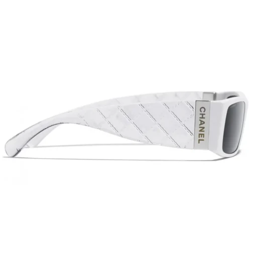 Chanel - Rectangle Sunglasses - White Gray - Eyewear - Avvenice