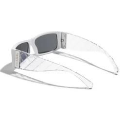 Chanel - Rectangle Sunglasses - White Gray - Eyewear - Avvenice