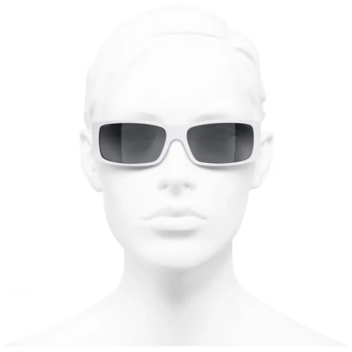 Chanel - Rectangle Sunglasses - White Gray - Eyewear - Avvenice
