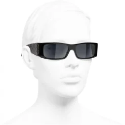 Chanel - Rectangle Sunglasses - Black Gray - Eyewear - Avvenice^ Sunglasses & Eyewear