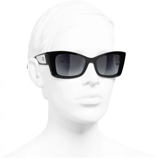Chanel - Rectangle Sunglasses - Black Gray Gradient - Eyewear - Avvenice