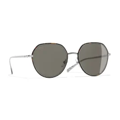 Chanel - Round Sunglasses - Dark Silver Brown - Eyewear - Avvenice